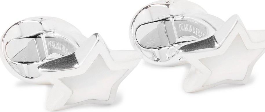 Deakin & Francis Star Sterling Silver Mother-of-Pearl Cufflinks