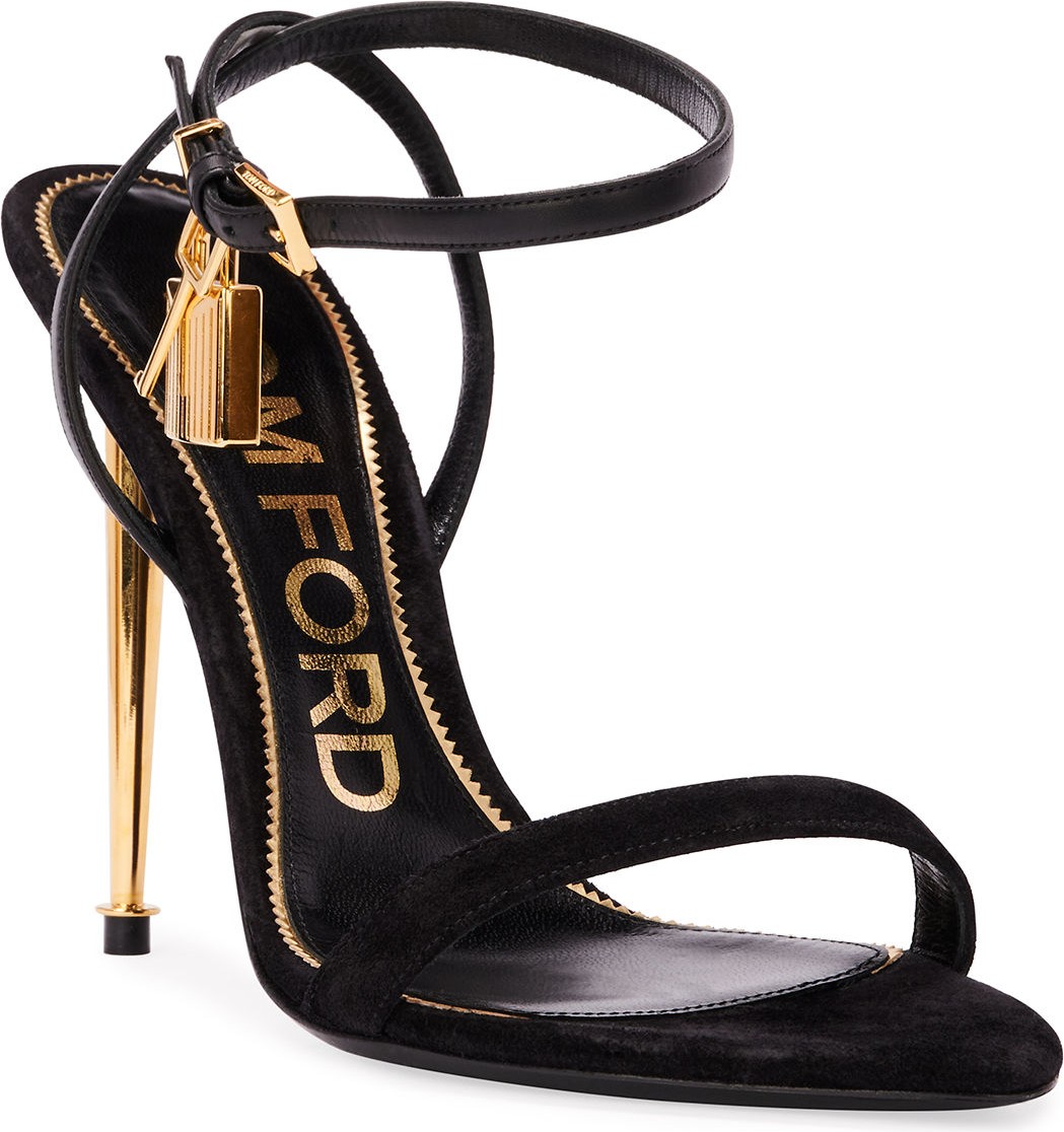 TOM FORD Strappy Suede Lock Sandals