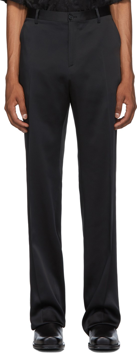 Versace Black Satin Trousers