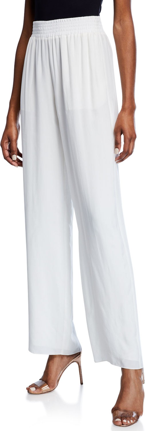 Sally Lapointe Wide-Leg Lightweight Cupro Pants
