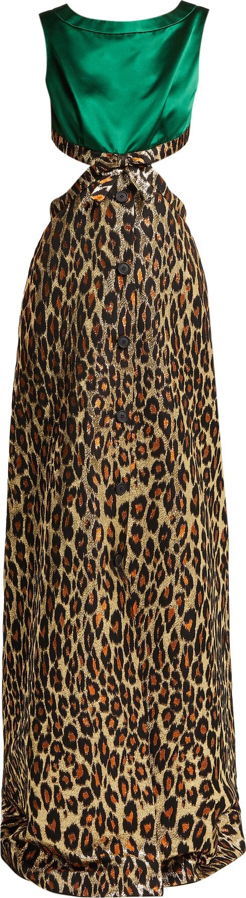 Miu Miu Satin and leopard-brocade gown