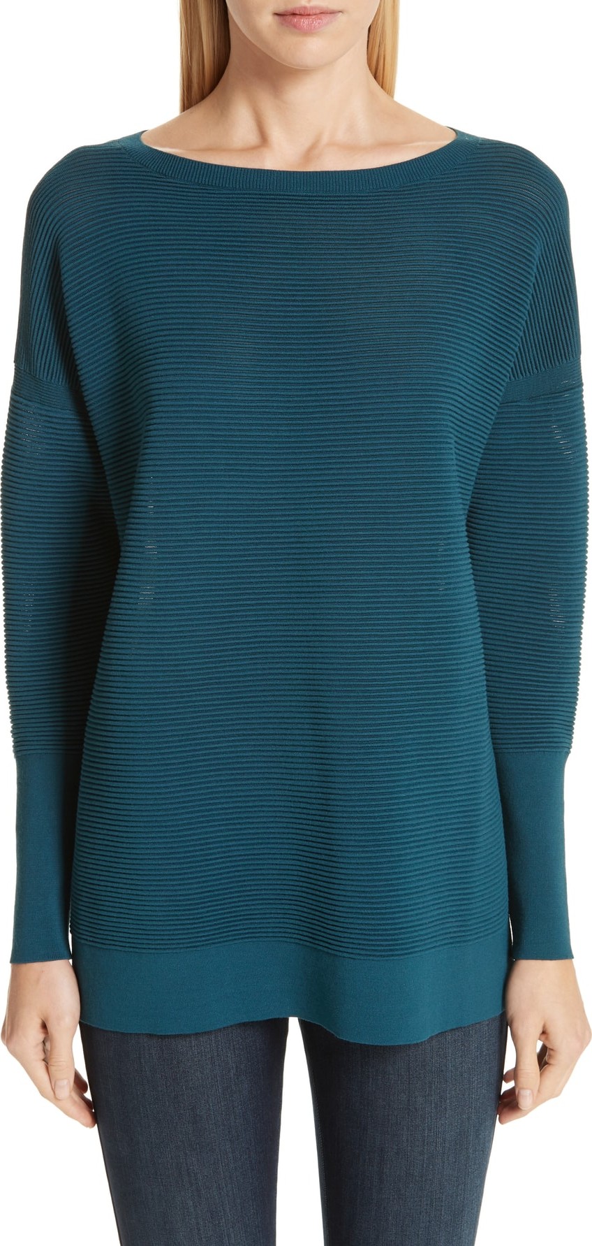 Lafayette 148 New York Ribbed Tunic Sweater