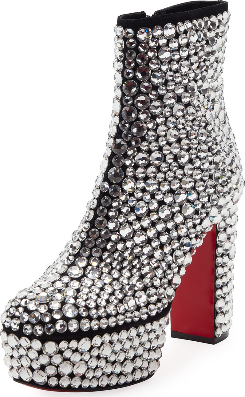 Christian Louboutin Roxxxy Strass Crystal Platform Red Sole Boots Christian Louboutin Roxxxy Strass Crystal Platform Red Sole Boots