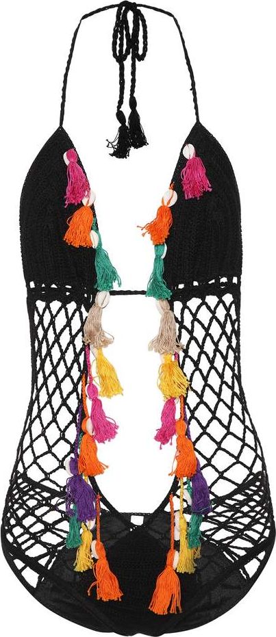 Anna Kosturova Aztec crocheted cotton swimsuit