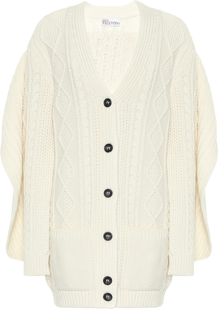 RED Valentino Wool-blend Aran cardigan