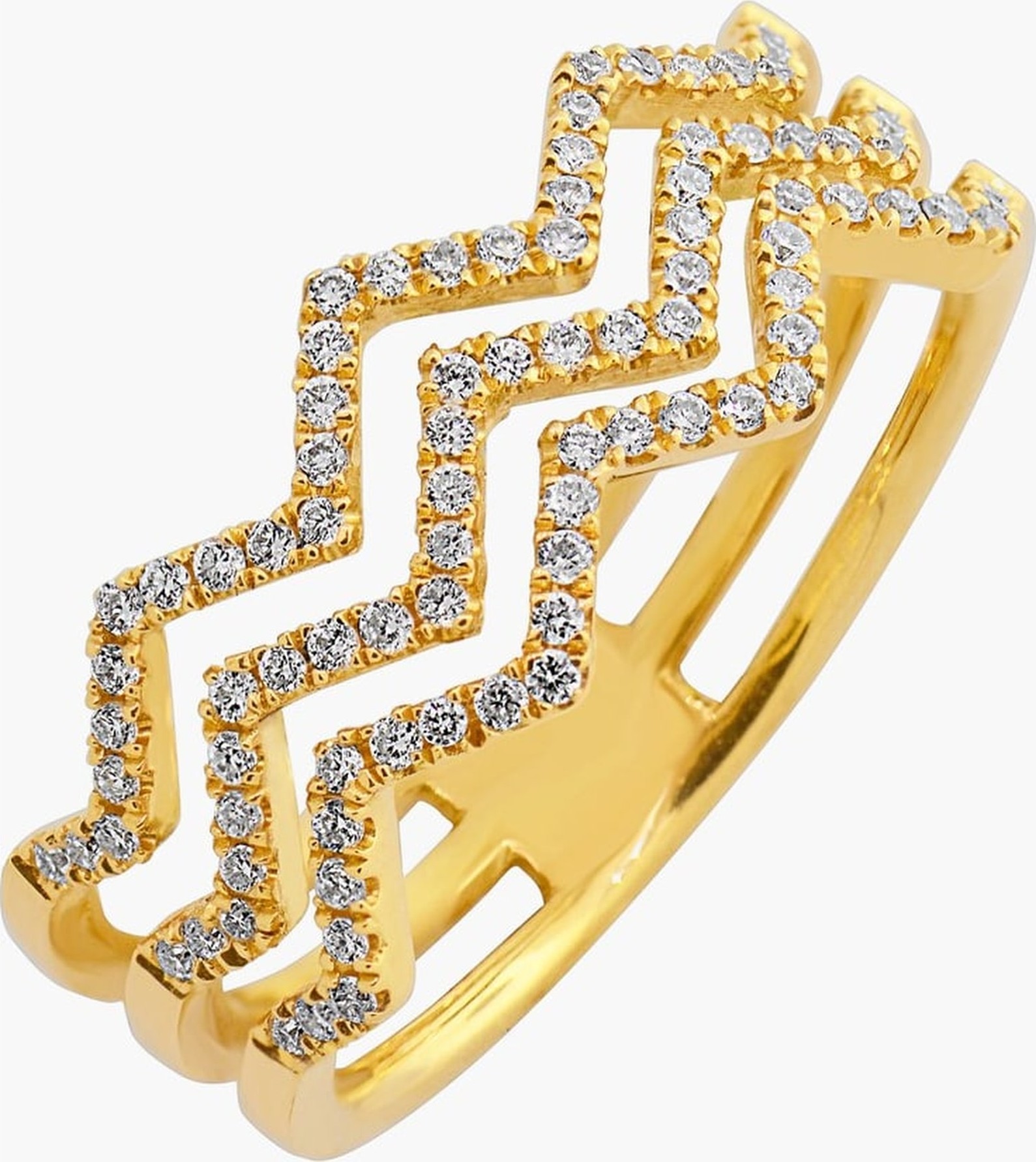 Bony Levy Prism 3-Row Diamond Ring