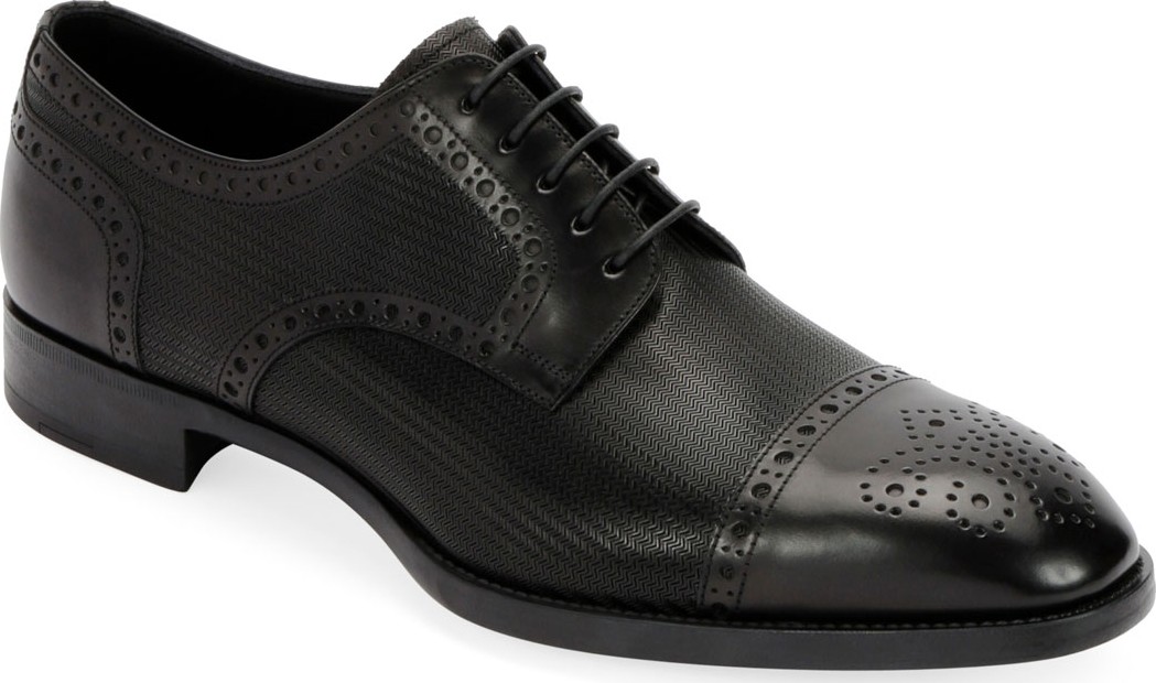 Giorgio Armani Men's Calf Leather Brogue Derby Shoe