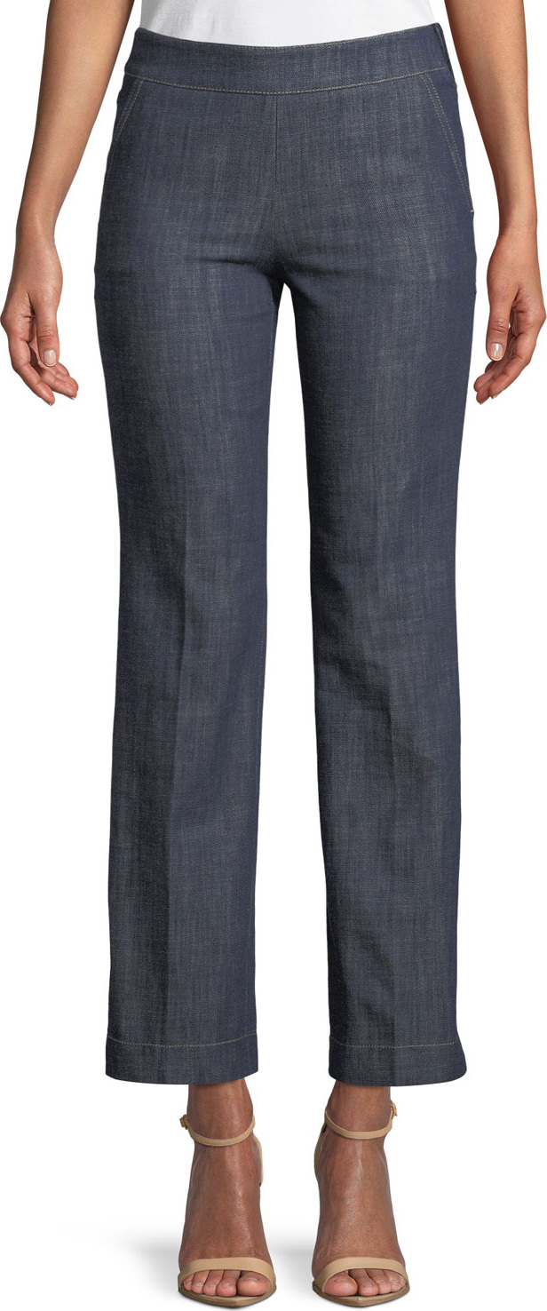 Giorgio Armani Straight-Leg Crop Denim Trousers with Side Zip