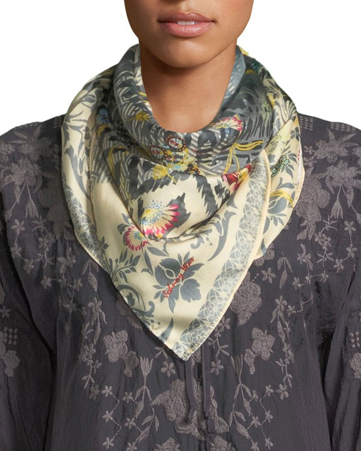 Johnny Was Fran Silk Georgette Scarf