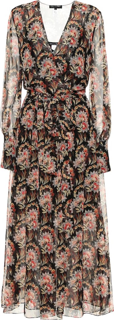 Oscar De La Renta Floral silk-chiffon wrap dress