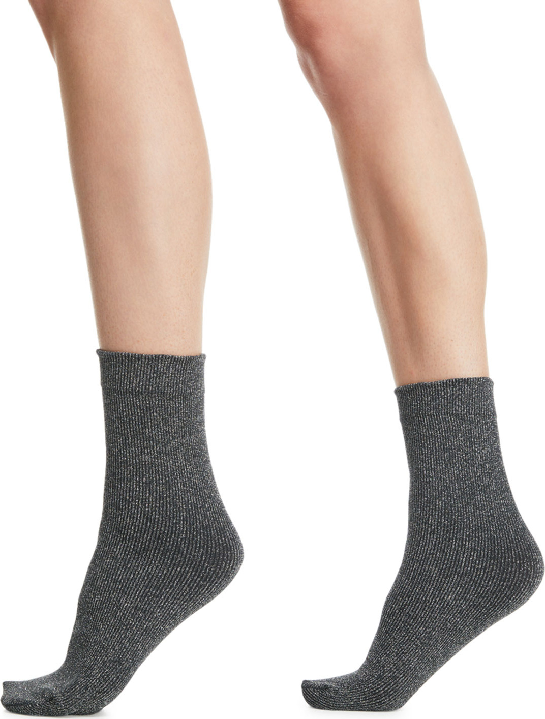 Wolford Joan Soft Metallic Knit Ankle Socks