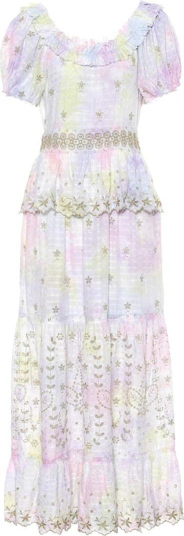 LOVESHACKFANCY Kennedy off-shoulder maxi dress