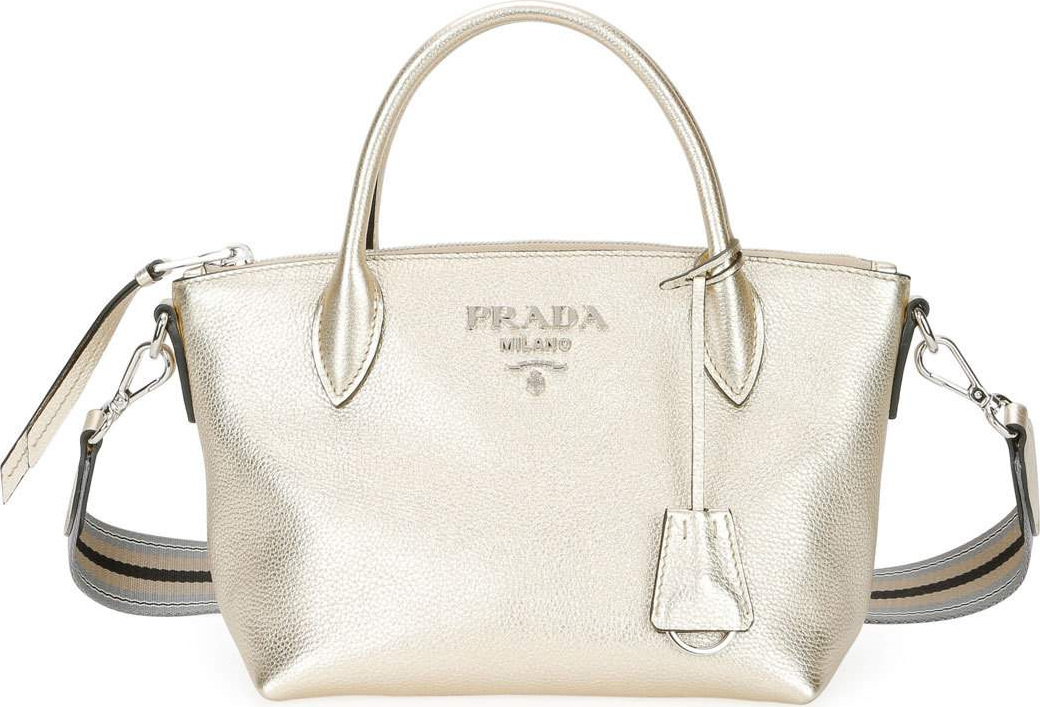 Prada Small Metallic Daino Tote Bag