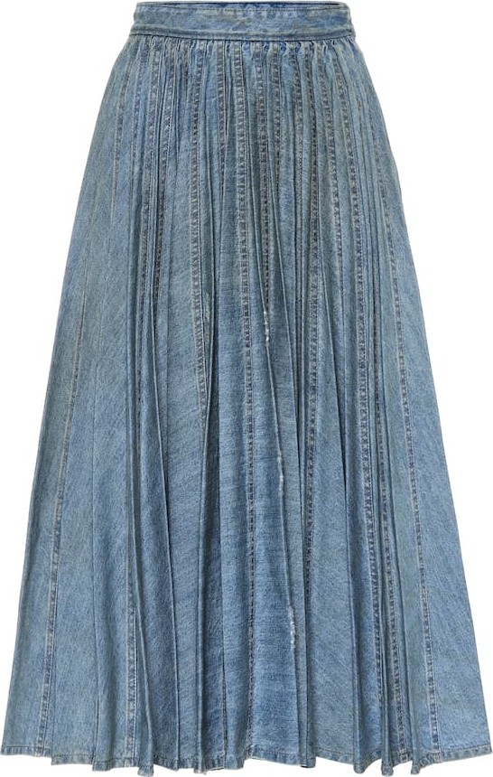 Miu Miu Denim pleated skirt