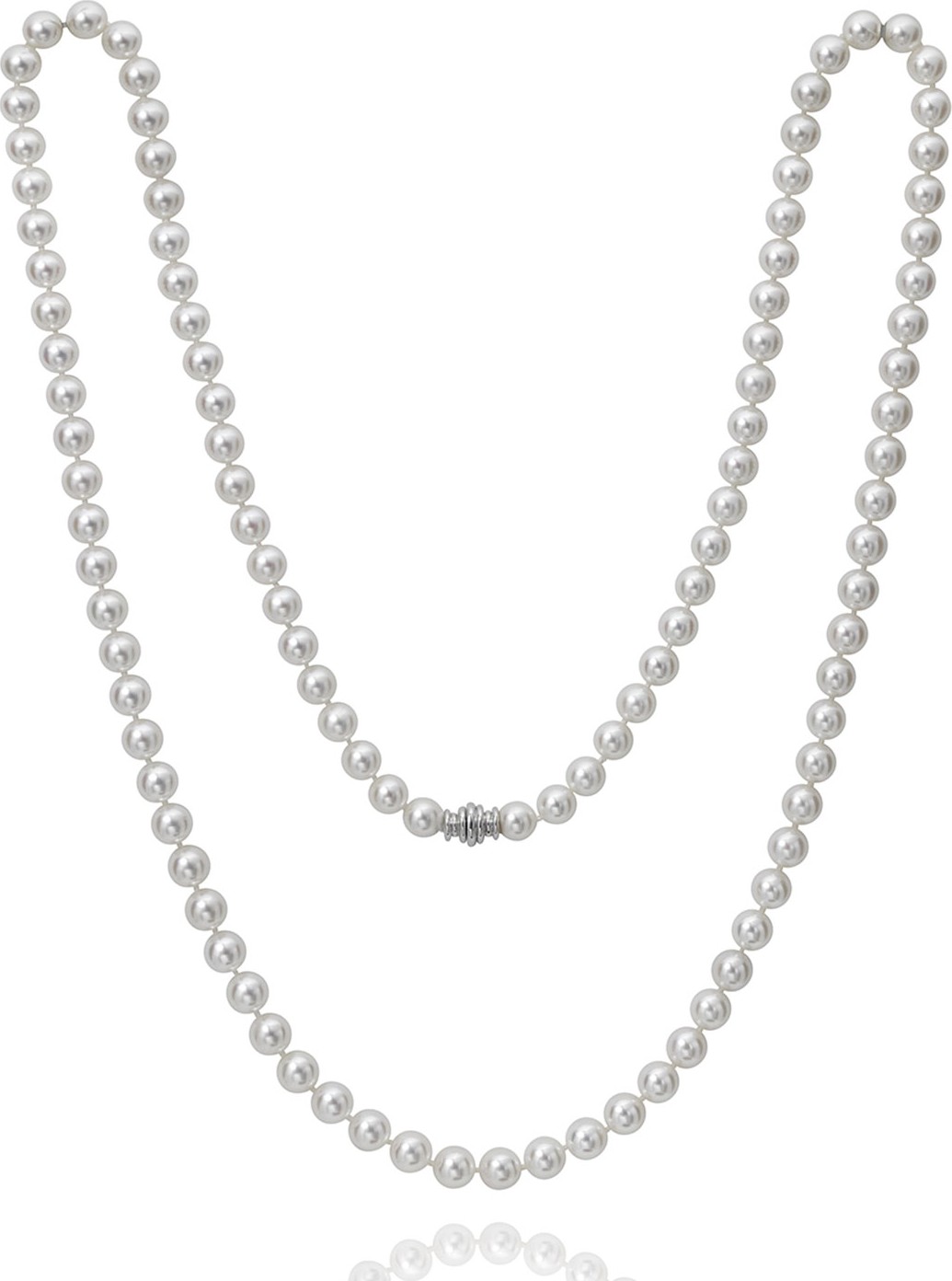 Assael Short Akoya Graduated Pearl-Strand Necklace w/ 18k White Gold, 18"L