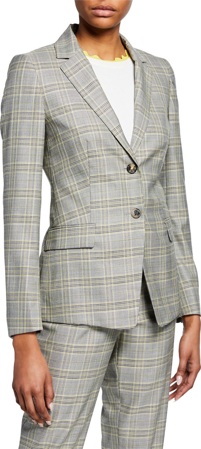 Escada Glen-Plaid Jacket