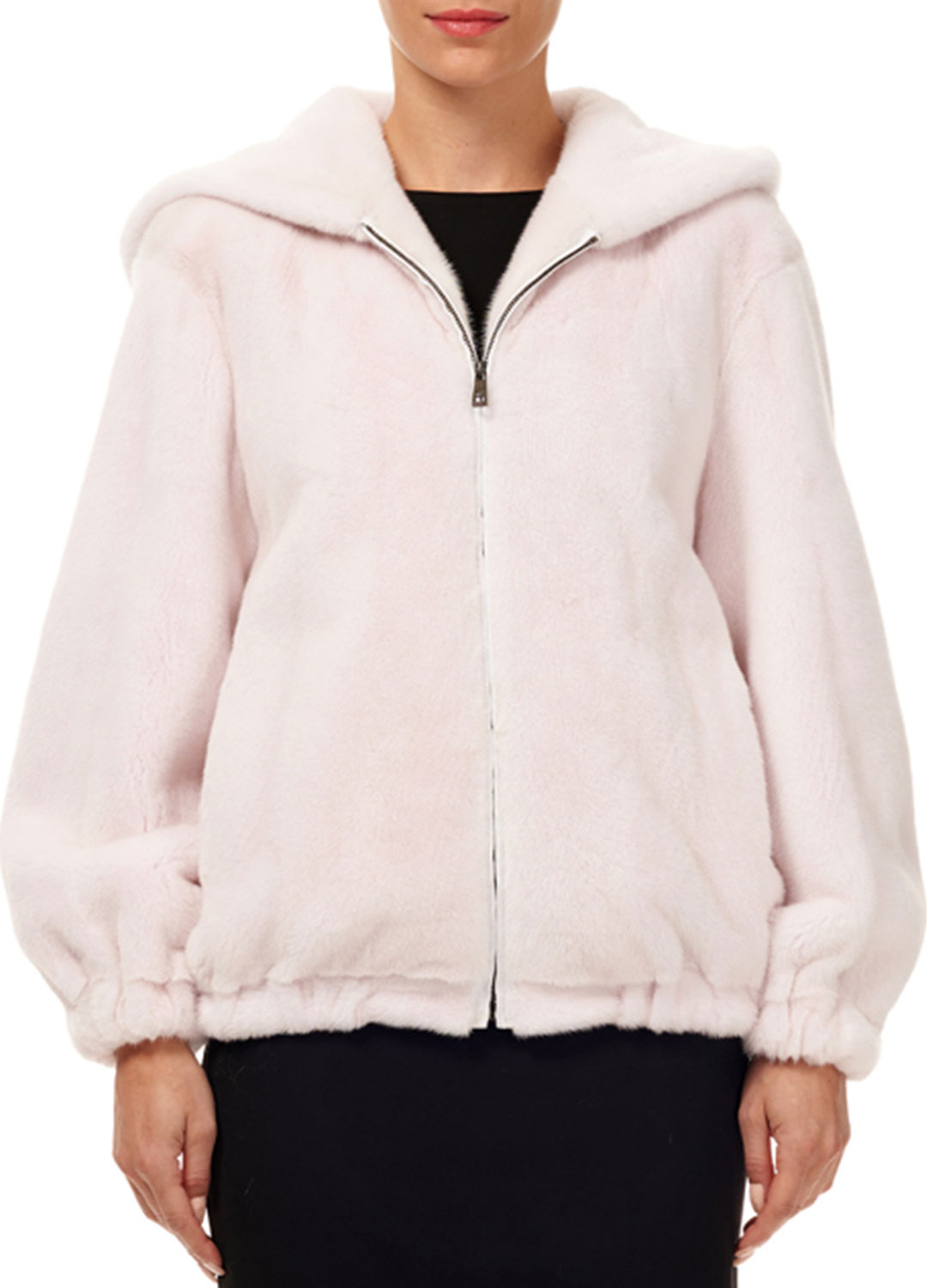 Gorski Zip-Front Mink-Fur Jacket w/ Hood