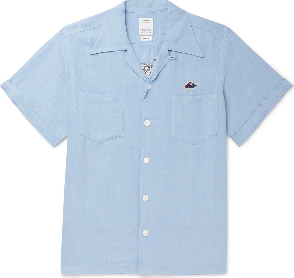 Visvim Camp-Collar Embroidered Voile Shirt