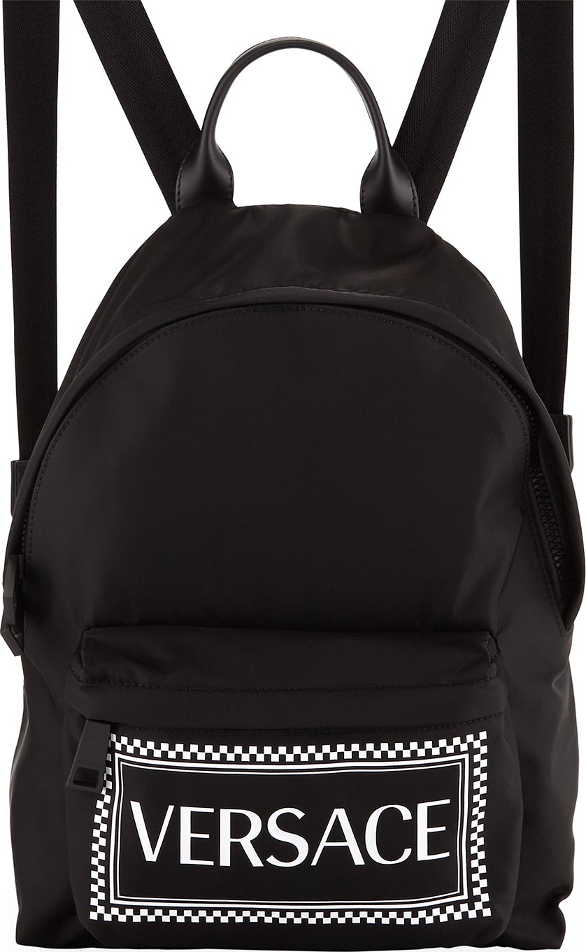 Versace Logo Nylon Backpack