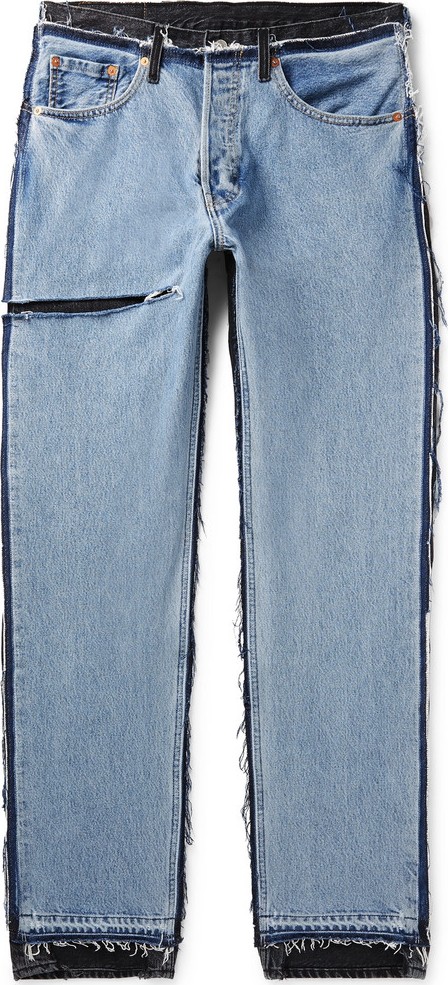 Vetements + Levi's Distressed Panelled Denim Jeans