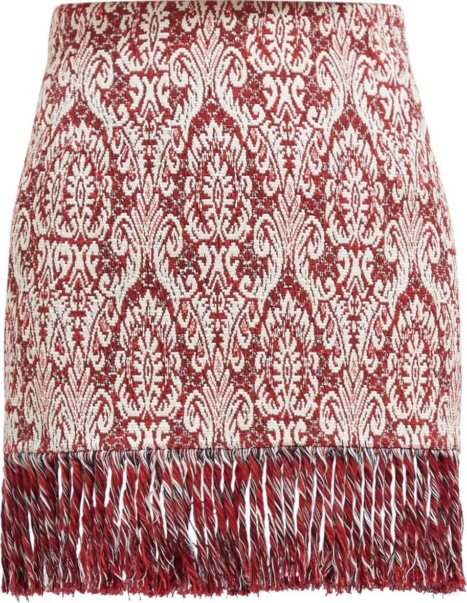 Chloe Tasselled tapestry cotton-blend mini skirt