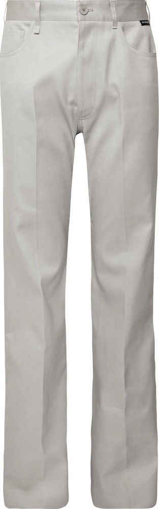 Balenciaga Light-Grey Wide-Leg Cotton-Twill Trousers