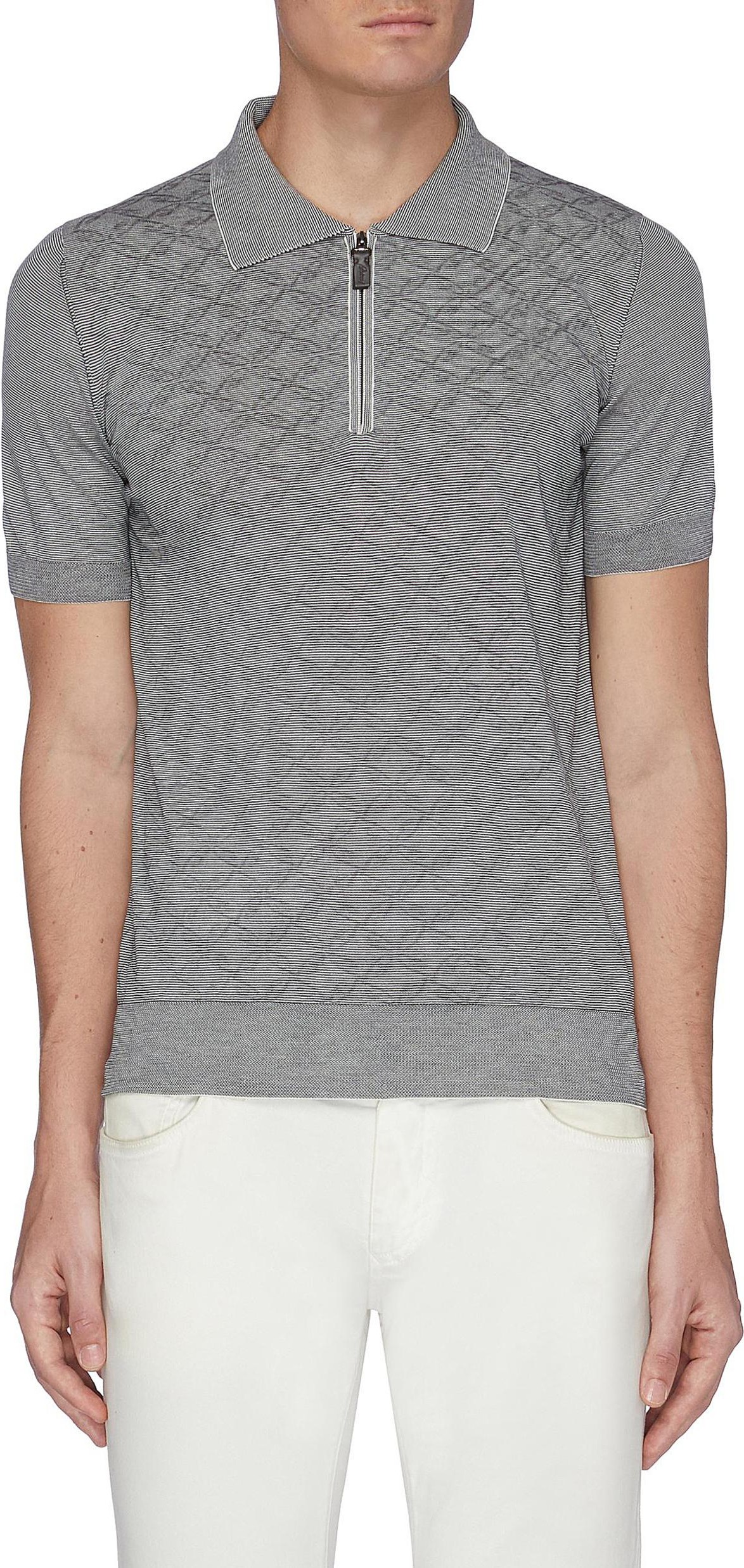 Brioni Monogram jacquard polo shirt