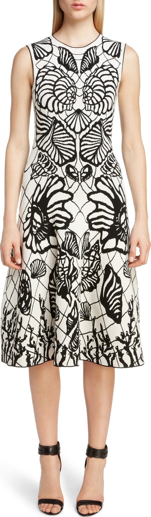 Alexander McQueen Shell Jacquard A-Line Dress