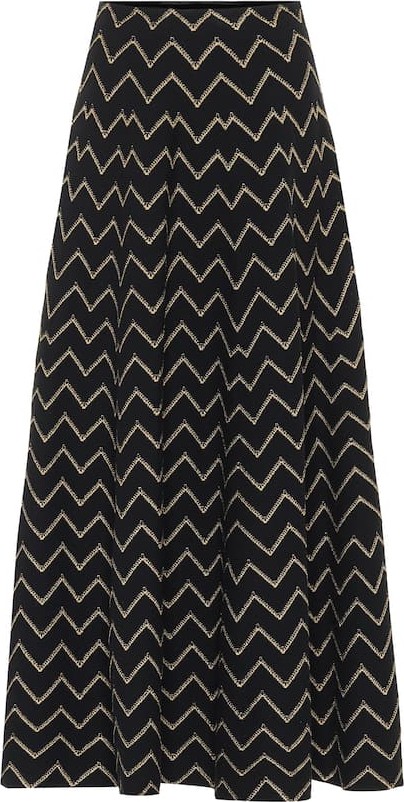 Alaïa Metallic jacquard knit midi skirt