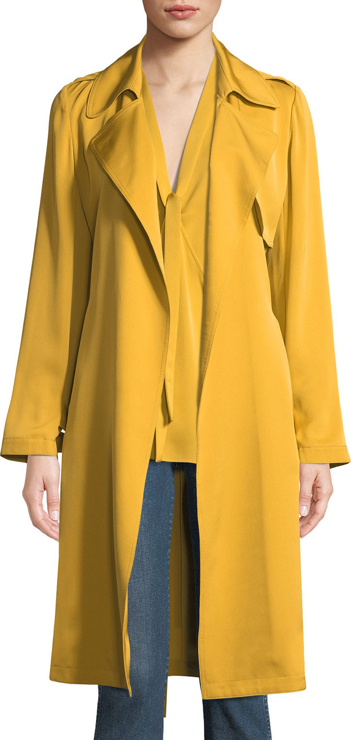 Theory Silk Belted Trench Coat