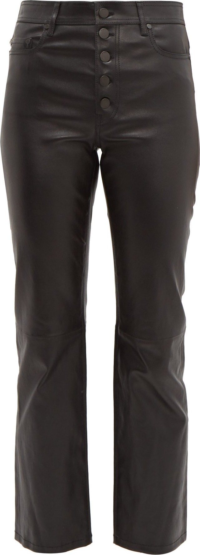 Joseph Den leather kick-flare trousers