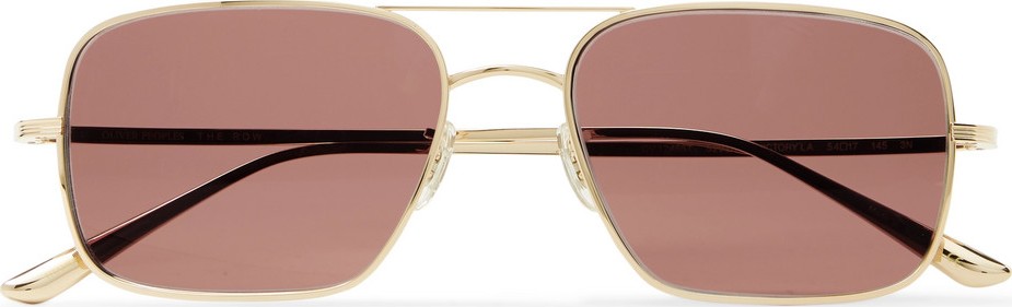 THE ROW + Oliver Peoples Victory LA Aviator-Style Gold-Tone Titanium Sunglasses
