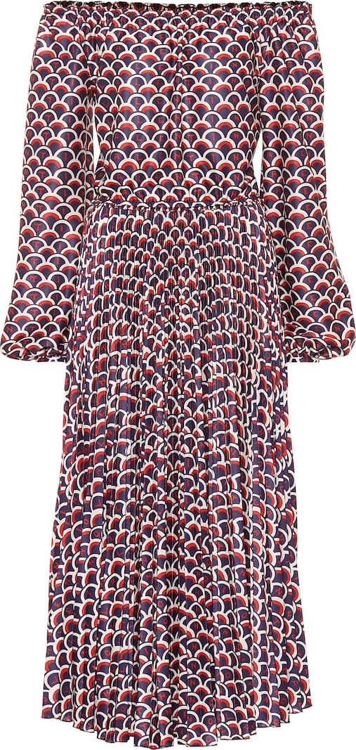 Valentino Printed crêpe midi dress