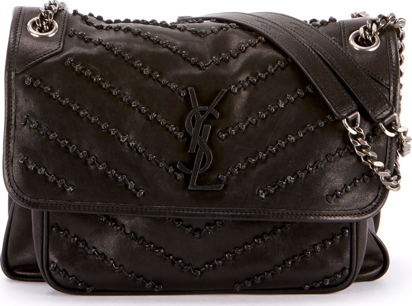 Saint Laurent Niki Medium Monogram YSL Studded Shoulder Bag