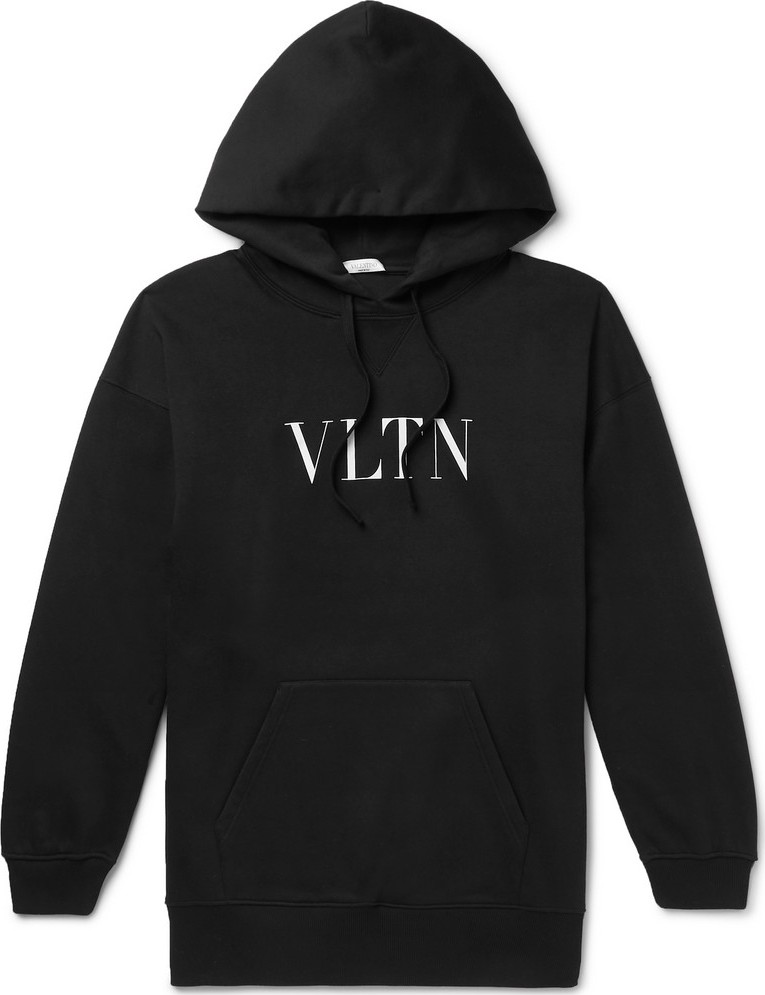 Valentino Oversized Logo-Print Loopback Cotton-Blend Jersey Hoodie