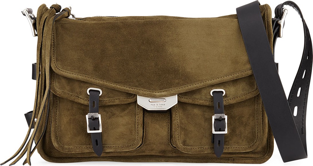 Rag & Bone Field Suede/Leather Crossbody Messenger Bag