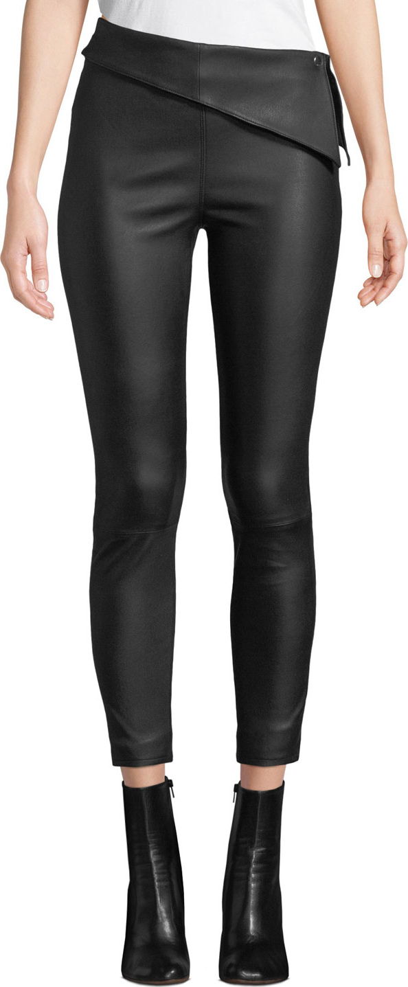 RtA Rumer Leather Fold-Over Leggings