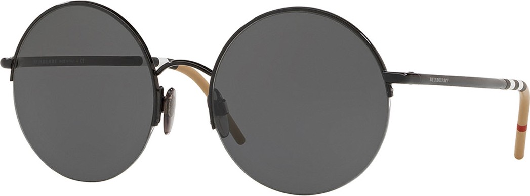 Burberry London England Monochromatic Round Semi-Rimless Sunglasses Burberry London England Monochromatic Round Semi-Rimless Sunglasses