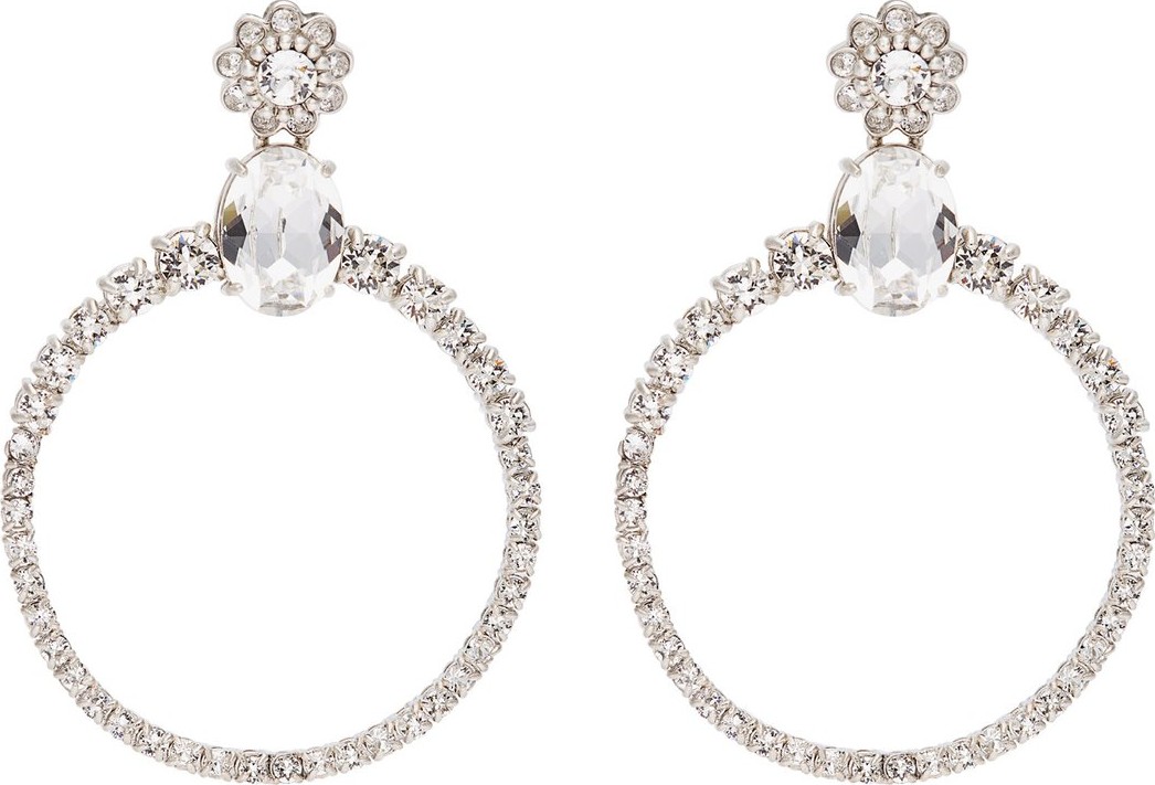 Miu Miu Crystal-embellished hoop clip-on earrings