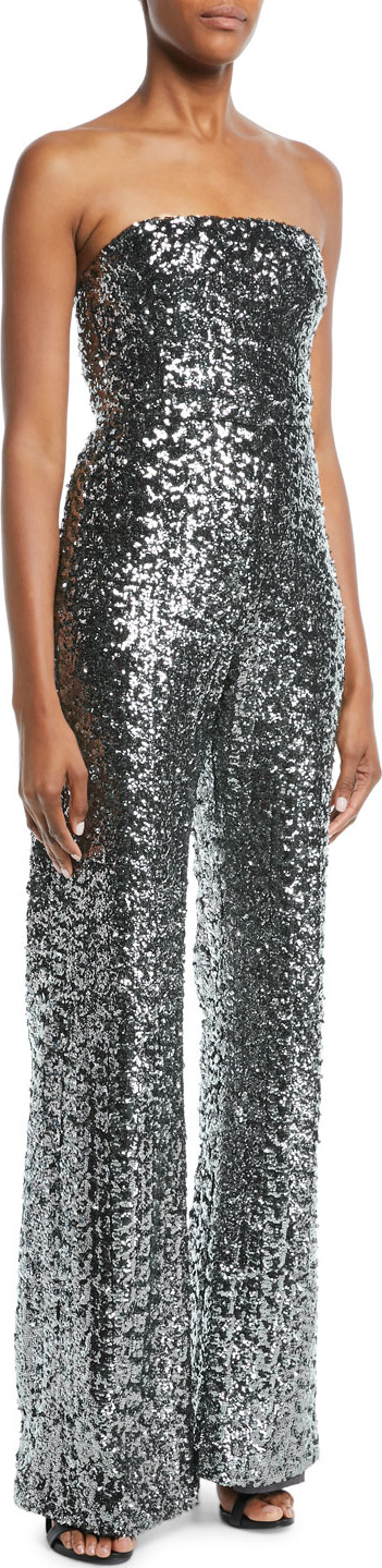 Alexis Carleen Sequin Strapless Wide-Leg Jumpsuit