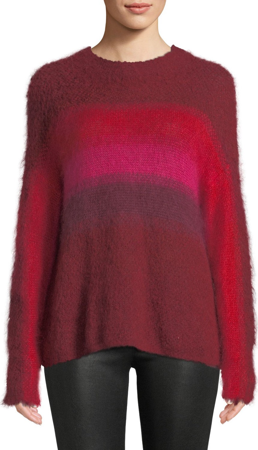 Rag & Bone Holland Fuzzy Mohair Ombre Pullover Sweater