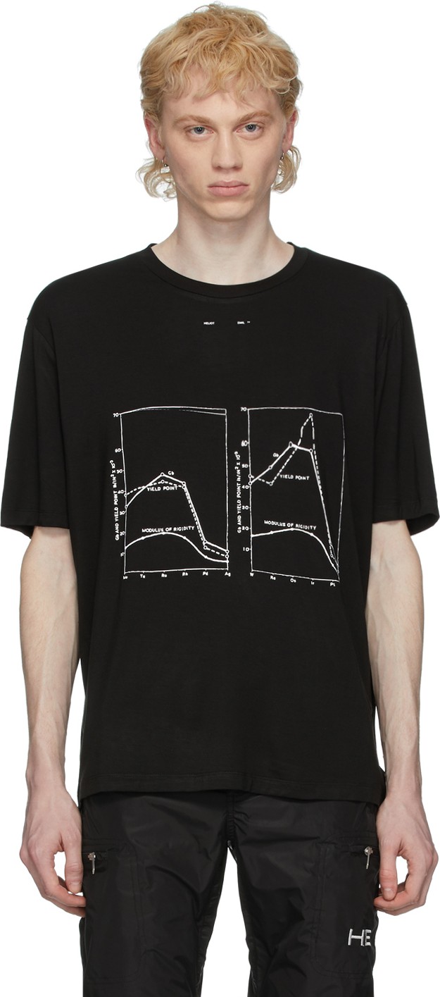 HELIOT EMIL Black Graphic T-Shirt