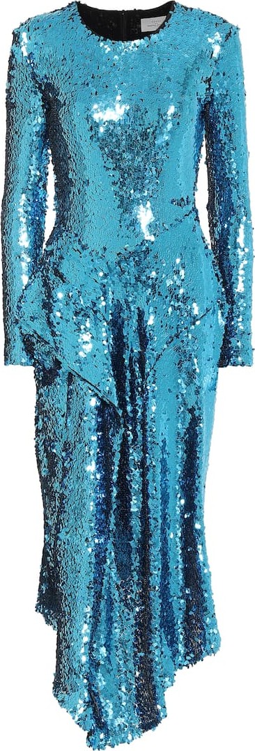 Preen Valena asymmetric sequined dress