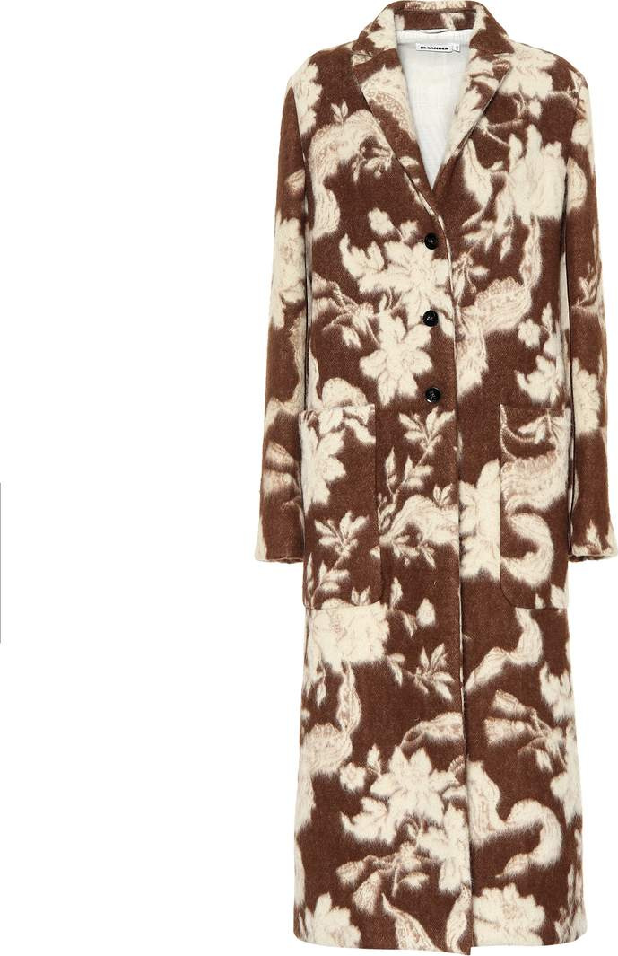 Jil Sander Floral wool and alpaca coat