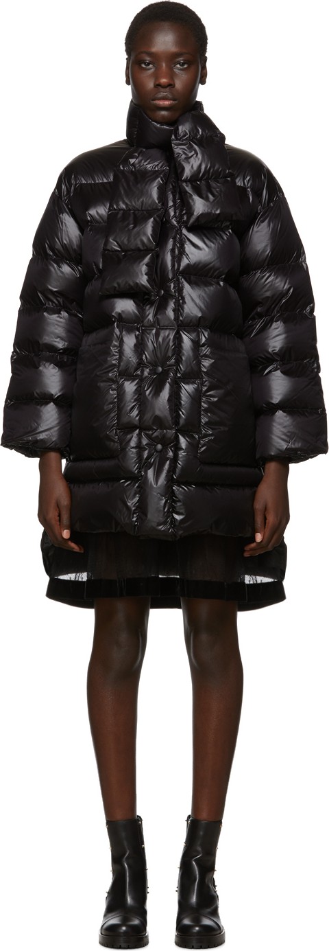 RED Valentino Black Point D'Esprit Ruffle Dress