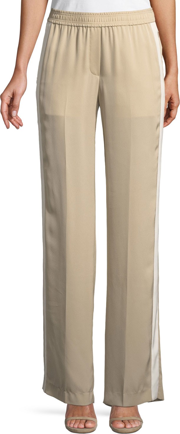 Theory Modern Silk Georgette Track Pants