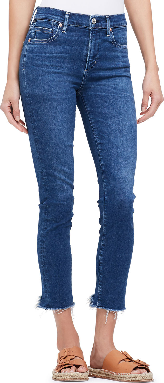 Citizens Of Humanity Rocket Cropped High-Rise Jeans with Chewed Hem