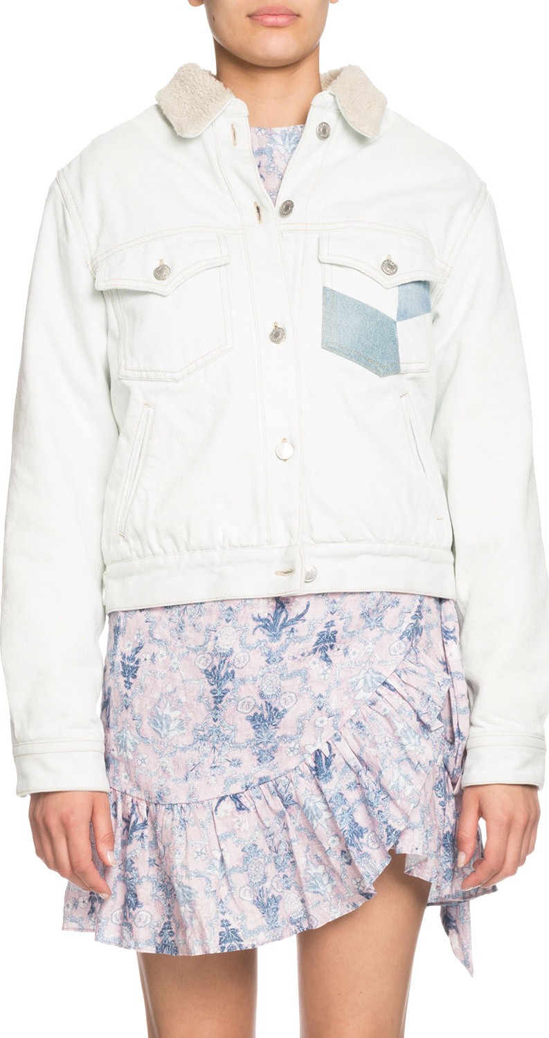Isabel Marant Etoile Lindya Embroidered Denim Jacket
