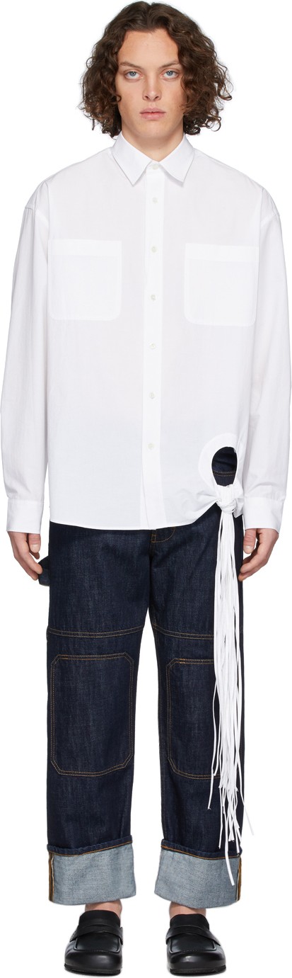 J.W.Anderson White Fringe Detail Shirt