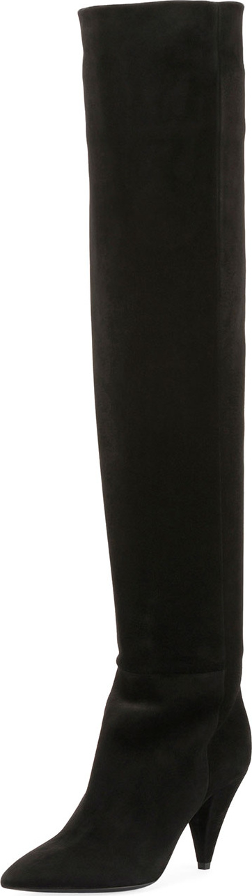 Saint Laurent Era Suede Over-the-Knee Boot